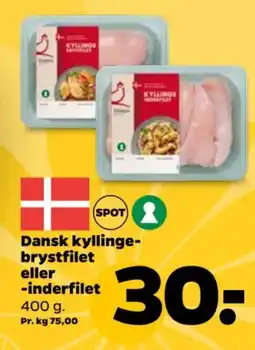 Netto Dansk kyllinge- brystfilet eller -inderfilet tilbud