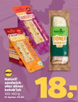 Netto Naturli' sandwich eller döner kebab'ish tilbud