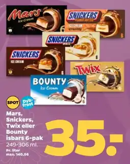 Netto Mars, Snickers, Twix eller Bounty isbars 6-pak tilbud