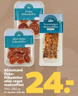 Netto Bådsmand fiske- frikadeller eller røget makrelfilet tilbud