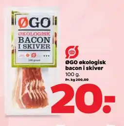 Netto ØGO økologisk bacon i skiver tilbud