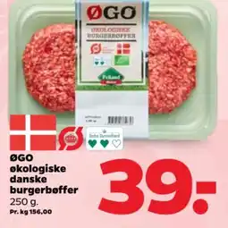 Netto ØGO økologiske danske burgerbøffer tilbud