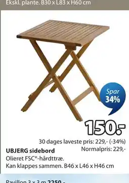 JYSK UBJERG sidebord tilbud