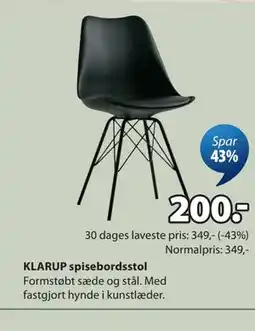 JYSK KLARUP spisebordsstol tilbud