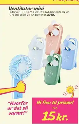 Hi five Ventilator mini tilbud