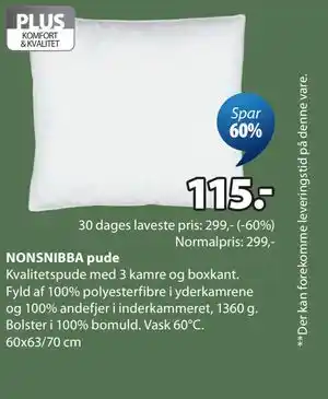 JYSK NONSNIBBA pude tilbud