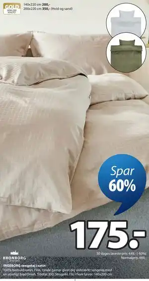 JYSK INGEBORG sengetøj i satin tilbud