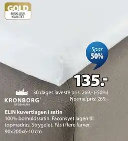 JYSK ELIN kuvertlagen i satin tilbud