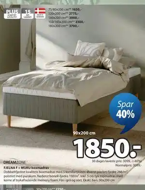 JYSK FJELNA F + MURU boxmadras tilbud