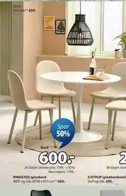 JYSK RINGSTED spisebord tilbud