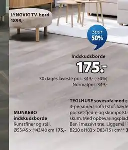 JYSK MUNKEBO indskudsborde tilbud