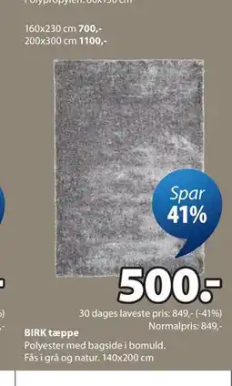 JYSK BIRK tæppe tilbud