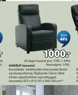 JYSK HADRUP lænestol tilbud