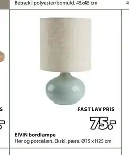 JYSK EIVIN bordlampe tilbud