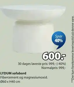 JYSK LYDUM sofabord tilbud