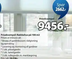 JYSK Priseksempel: Rækkehus på 100 m2 tilbud