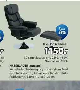 JYSK HASSELAGER lænestol tilbud