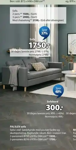 JYSK FALSLEV sofa tilbud