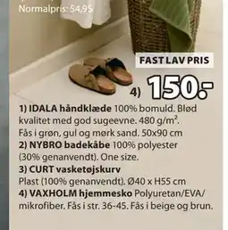JYSK VAXHOLM hjemmesko tilbud