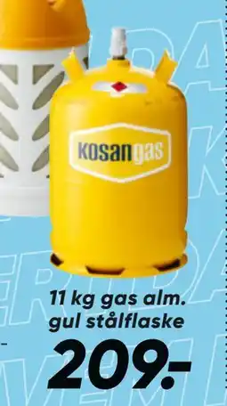 Bilka 11 kg gas alm. gul stålflaske tilbud