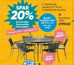 Bilka SPAR 20% på udvalgte Kerteminde havemøbler tilbud