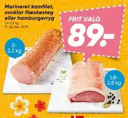 Bilka Marineret kamfilet, ovnklar flæskesteg eller hamburgerryg tilbud