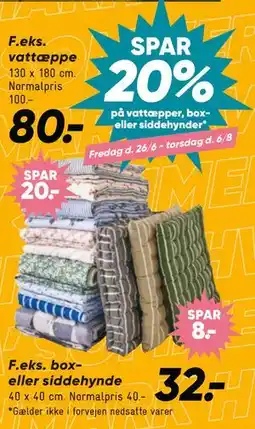 Bilka SPAR 20% på vattæpper, box- eller siddehynder tilbud