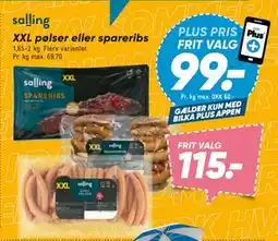 Bilka XXL pølser eller spareribs tilbud