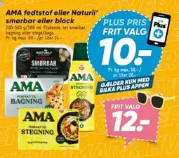 Bilka AMA fedtstof eller Naturli’ smørbar eller block tilbud