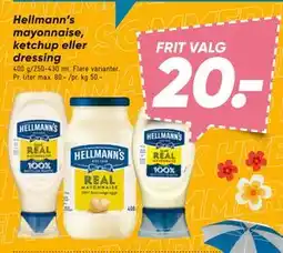 Bilka Hellmann’s mayonnaise, ketchup eller dressing tilbud