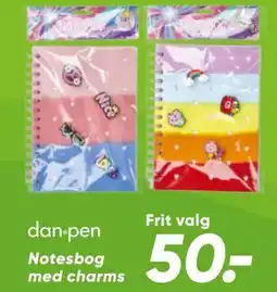 Bilka dan·pen Notesbog med charms tilbud
