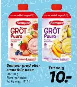 Bilka Semper grød eller smoothie pose tilbud