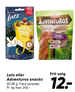 Bilka Latz eller Adventuros snacks tilbud