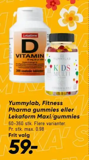 Bilka Yummylab, Fitness Pharma gummies eller Lekaform Maxi/gummies tilbud
