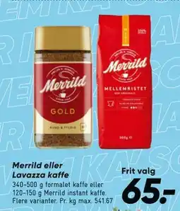 Bilka Merrild eller Lavazza kaffe tilbud