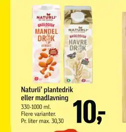Føtex Naturli’ plantedrik eller madlavning tilbud