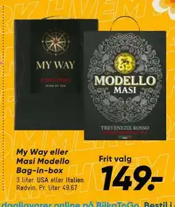 Bilka My Way eller Masi Modello Bag-in-box tilbud