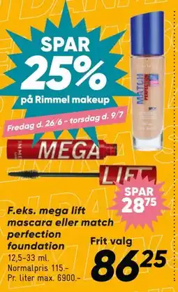 Bilka mega lift mascara eller match perfection foundation tilbud