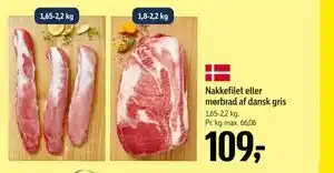 Nakkefilet eller mørbrad af dansk gris