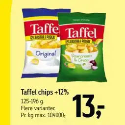 Føtex Taffel chips +12% tilbud