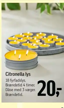 Føtex Citronella lys tilbud