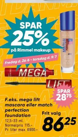 Bilka SPAR 25% på Rimmel makeup tilbud