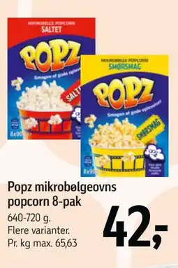 Føtex Popz mikrobølgeovns popcorn 8-pak tilbud