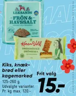 Bilka Kiks, knækbrød eller kagemarked tilbud