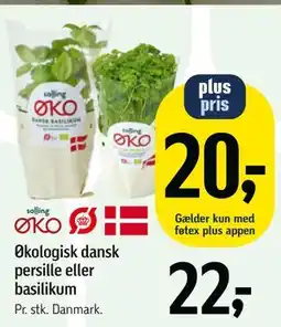 Føtex Økologisk dansk persille eller basilikum tilbud