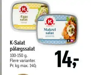 Føtex K-Salat pålægssalat tilbud