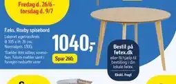 Føtex Roxby spisebord tilbud