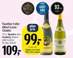 Føtex Faustino 1 eller Albert Lucas Chablis tilbud
