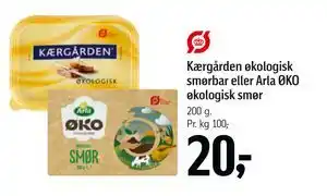 Føtex Kærgården økologisk smørbar eller Arla ØKO økologisk smør tilbud