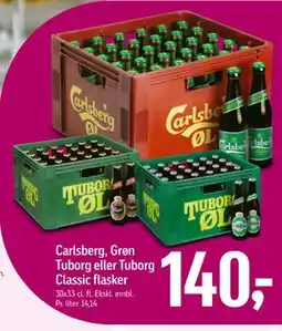 Føtex Carlsberg, Grøn Tuborg eller Tuborg Classic flasker tilbud